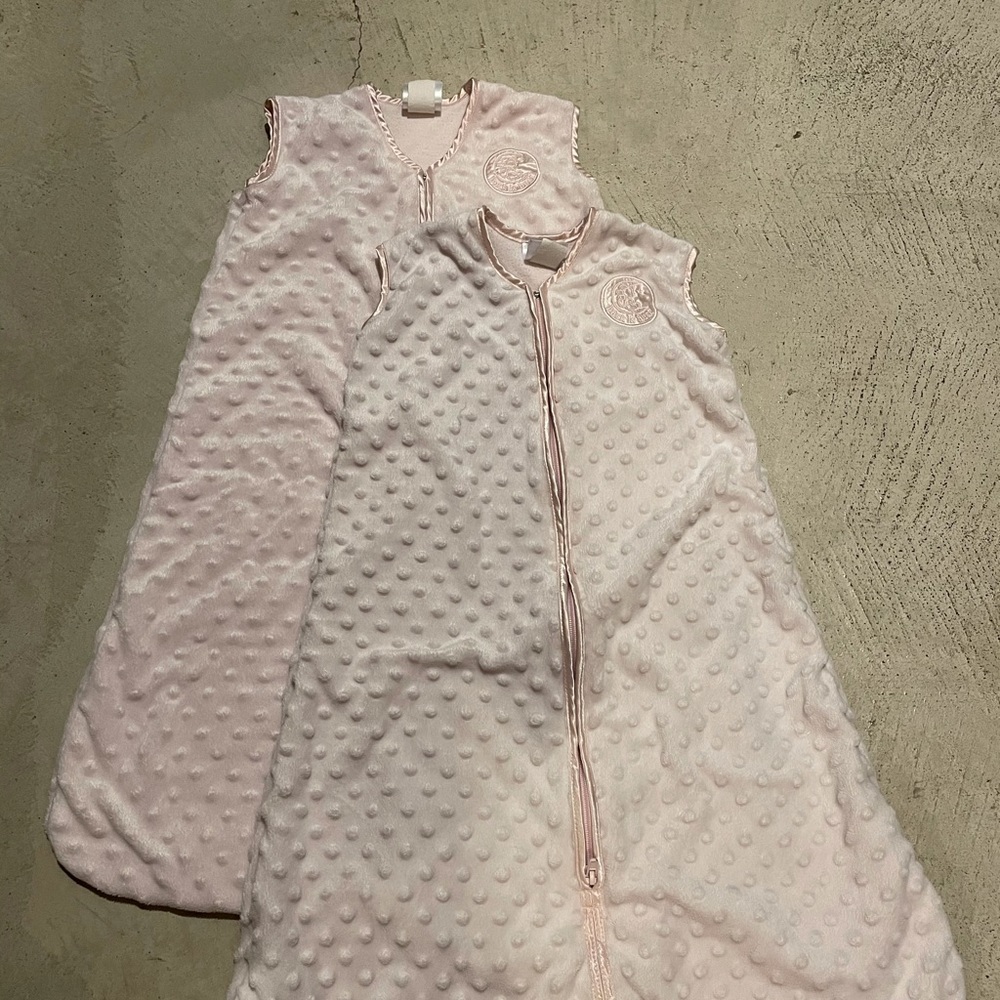 Set of 2!!!! HALO medium pink minky sleep sacks
